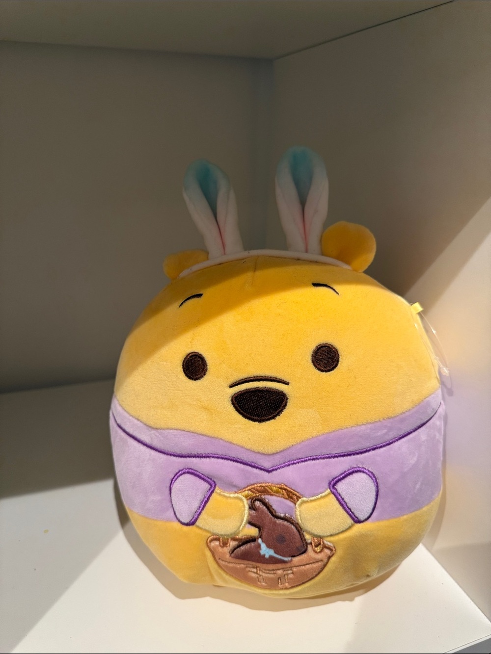 Yellow Bunny-Eared Plush with Purple Outfit